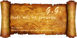 Gyémánt Gergely névjegykártya